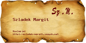 Szladek Margit névjegykártya